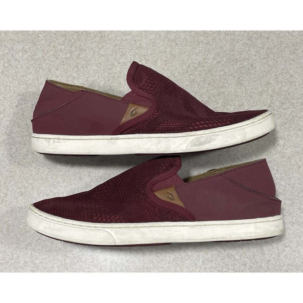 OLUKAI PEHUEA Slip On Comfort Shoes 20271 Women’s Size 10 Maroon -Casual Wear - Picture 7 of 11